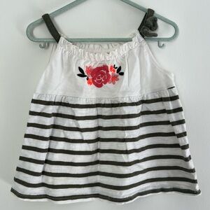 OshKosh B'gosh White and Black Camisole with Floral Design